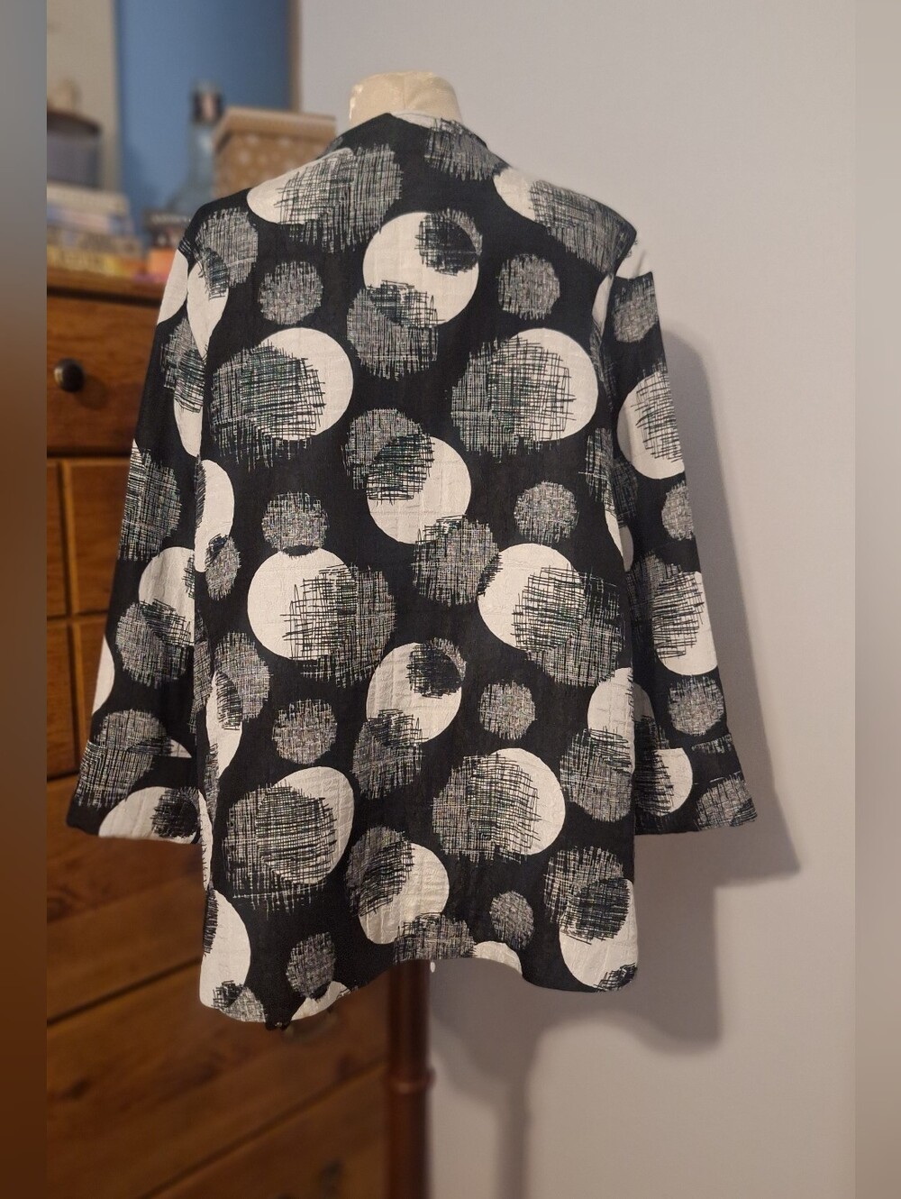 Joseph Ribkoff Asymmetrical Abstract Pattern Jacket - Picture 5 of 15